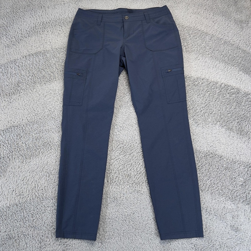 Kuhl Pants Womens 12 Blue Cargo Hiking Outdoor Trail Polyester Zip Pockets